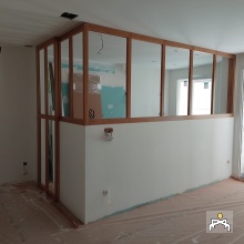 Cerramiento de cocina con puerta corredera